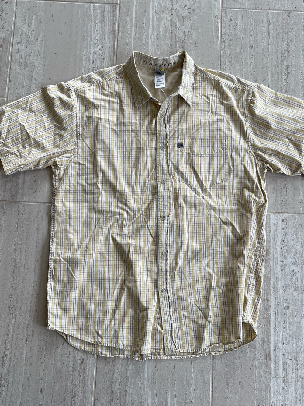 The North Face A5 Series Mens XL Plaid Short Sleeve Cotton Button Up Shirt